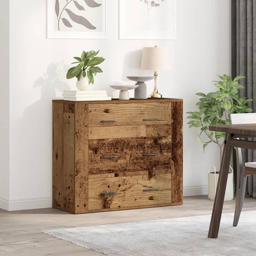 Sideboard Old Wood 80x33x70 cm Engineered Wood